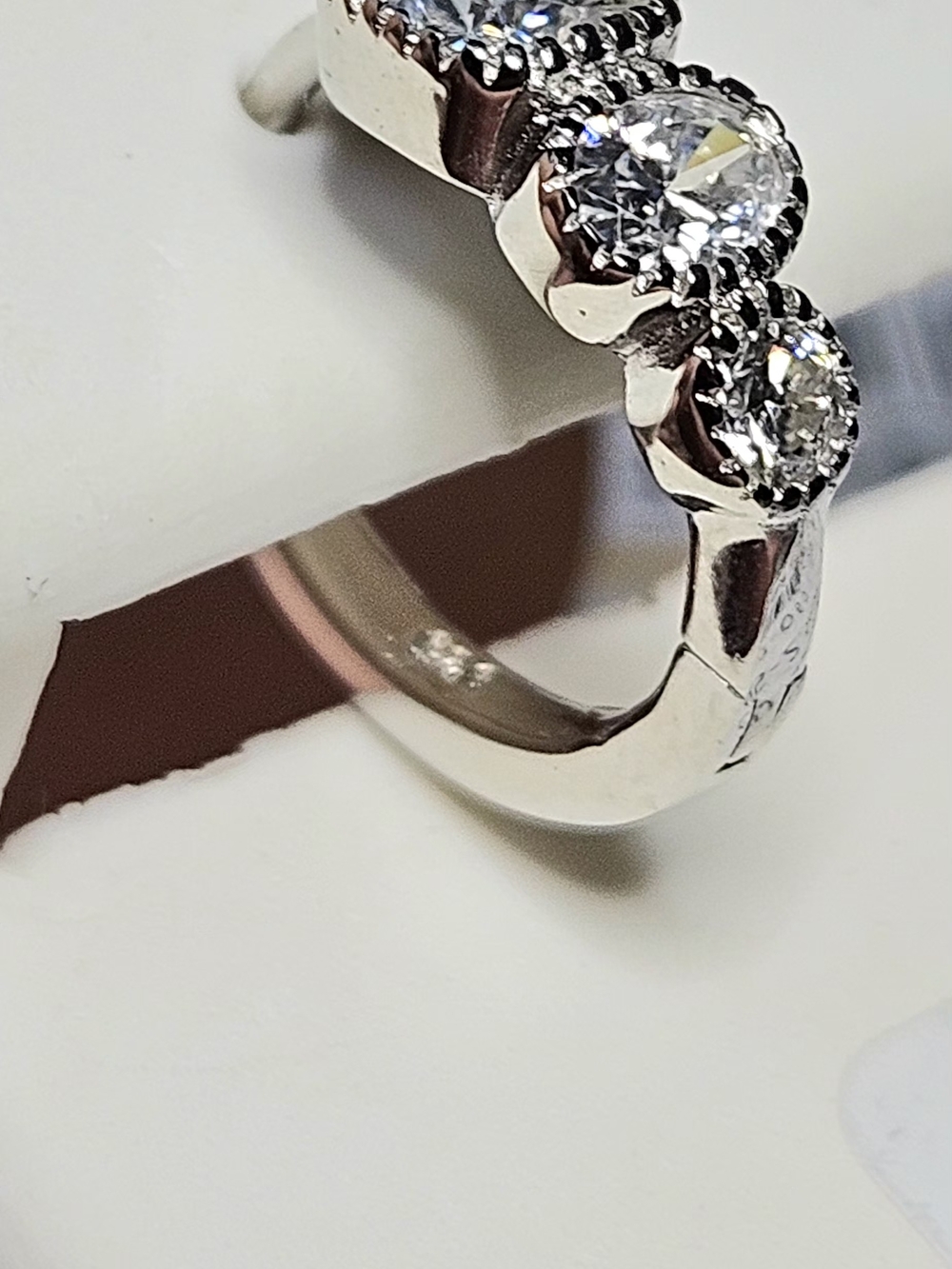 Certified Moissanite 3-Stone Halo Huggies .925 Sterling Silver NWT - Picture 3 of 14
